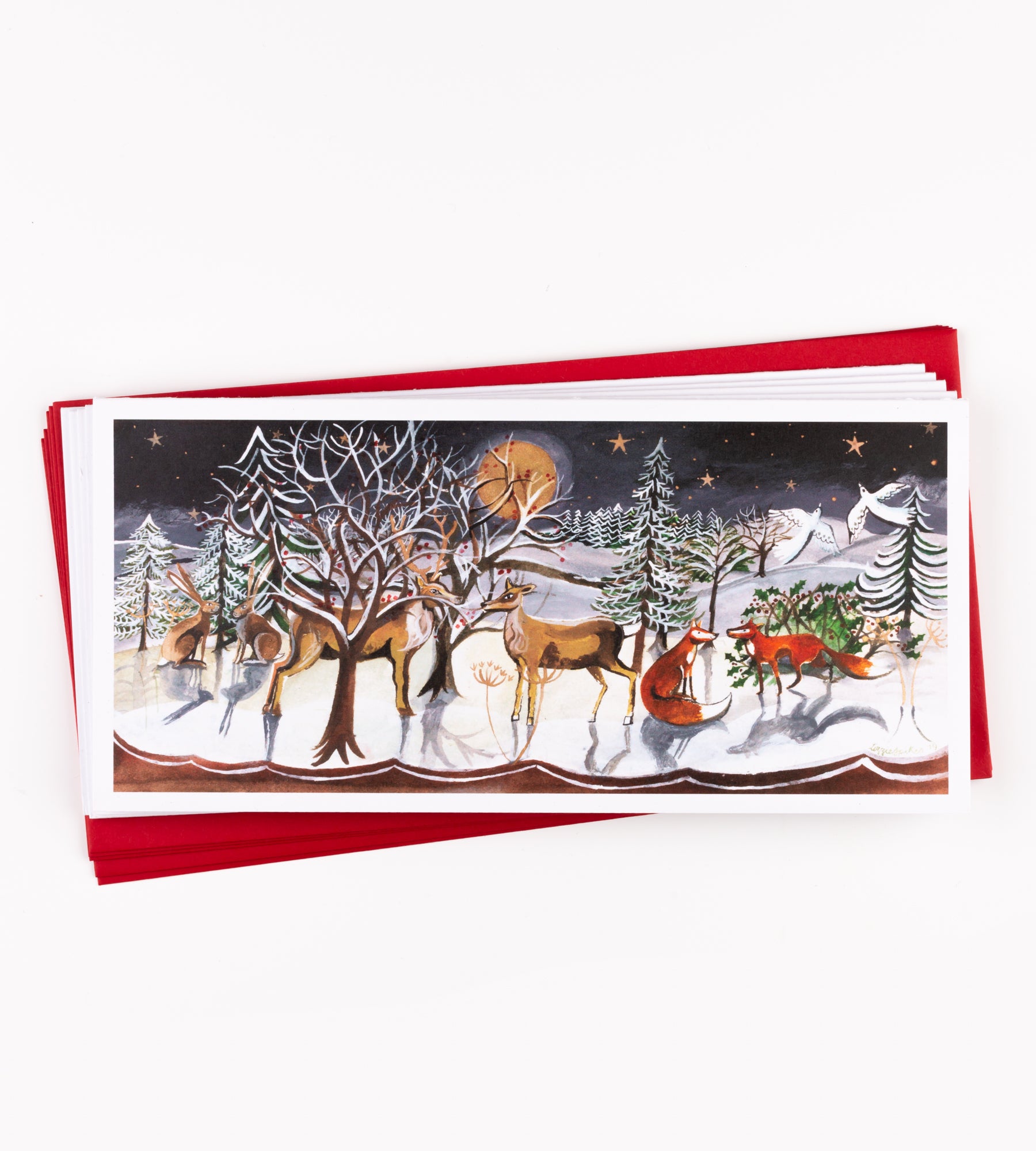 'Woodland Lantern' Christmas cards by Lizzie Spikes