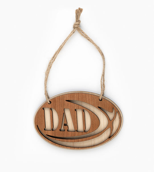 Wooden hanging cut-out plaque Dad or Tadcu