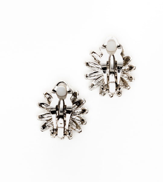 Enamel daisy clip-on earrings