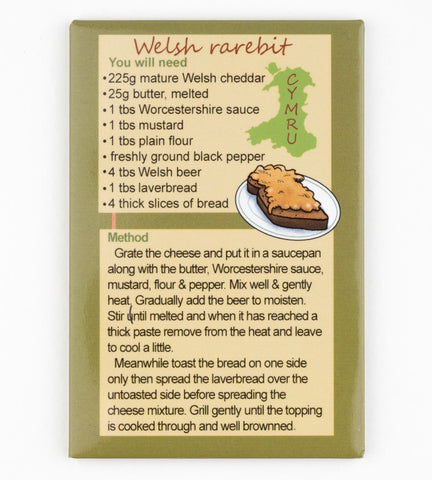 Welsh Rarebit recipe fridge magnet