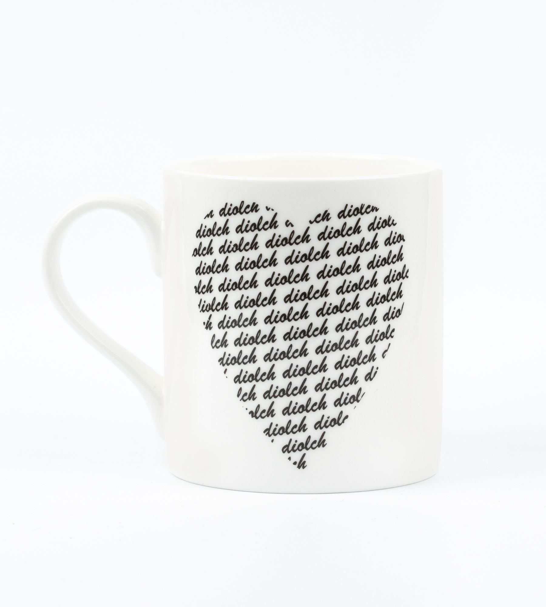 'Diolch' heart mug