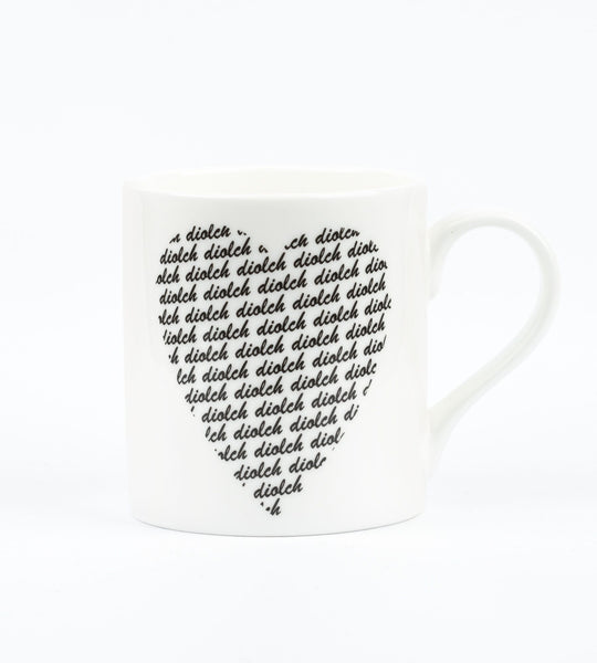 'Diolch' heart mug