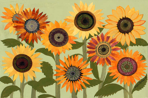 'Sunflowers' Unmounted A4 Print by Lizzie Spikes