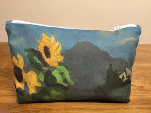 Canvas zipped bag 'Sunflowers with mountains beyond' - Sir Kyffin Williams