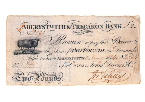 'Paper Money Aberystwyth & Tregaron, Banc y Ddafad Ddu' - Unmounted Print